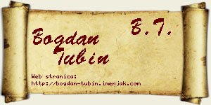 Bogdan Tubin vizit kartica